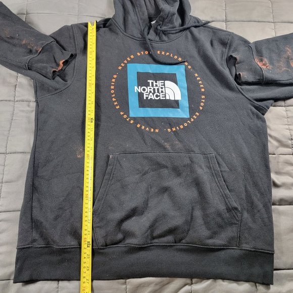 The North Face Mens Large Black Sweatshirt Pullover Hoodie Geo NSE Athletic - Picture 11 of 12